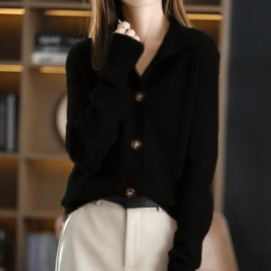 Damen Kaschmir-Strickjacke