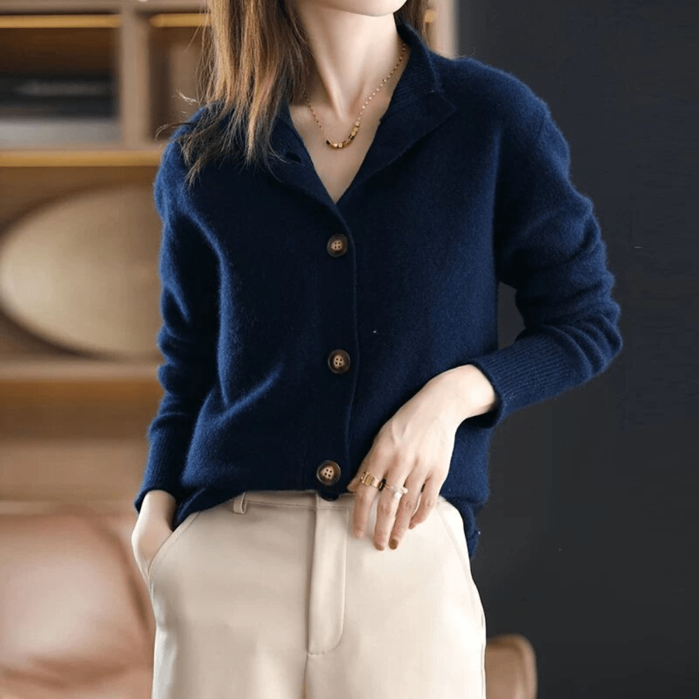 Luxuriöse Cashmere Strickjacke