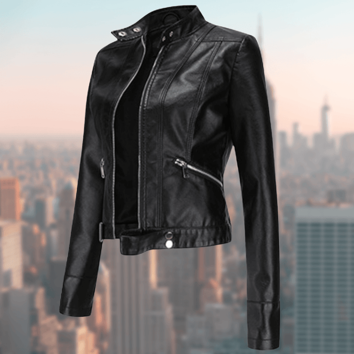 Damen-Lederjacke - Stilvoll und Langl Nord Taschenig