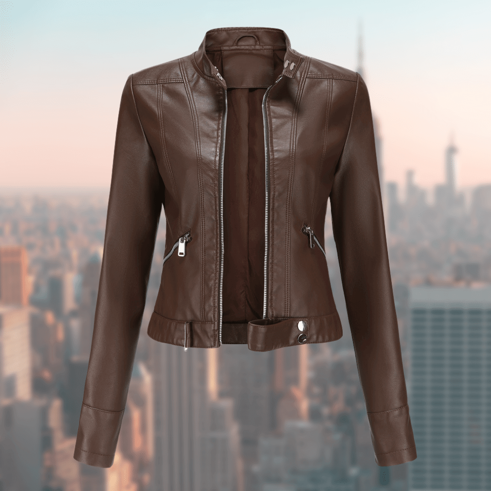 Damen-Lederjacke - Stilvoll und Langl Nord Taschenig