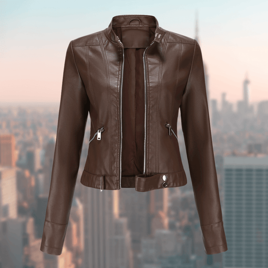 Damen-Lederjacke - Stilvoll und Langl Nord Taschenig