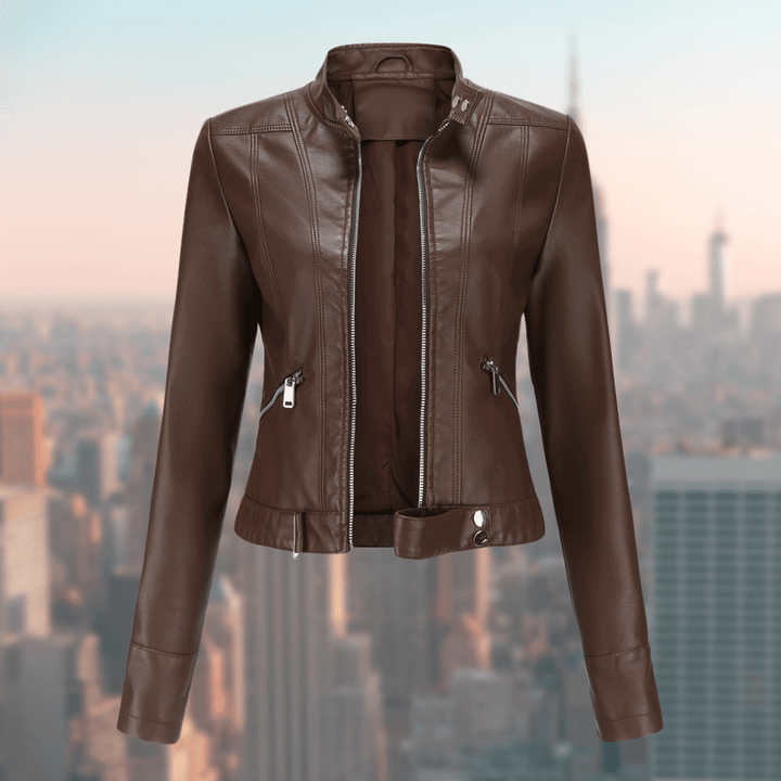 Damen-Lederjacke - Stilvoll und Langl Nord Taschenig