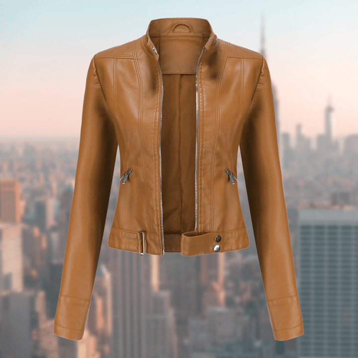 Damen-Lederjacke - Stilvoll und Langl Nord Taschenig