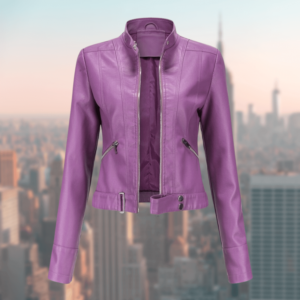 Damen-Lederjacke - Stilvoll und Langl Nord Taschenig