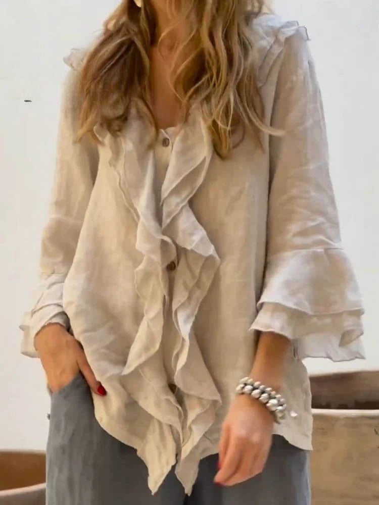 Women's Ruffles Freizeithemd