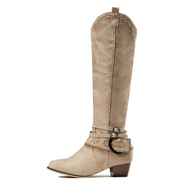 Vintage Hohe Winterreiterstiefel