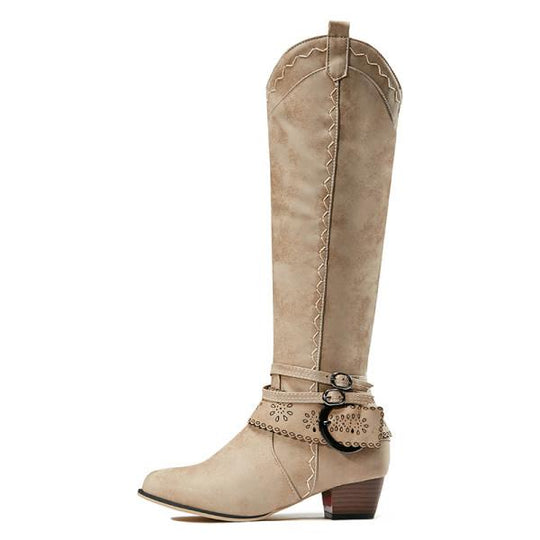 Vintage Hohe Winterreiterstiefel
