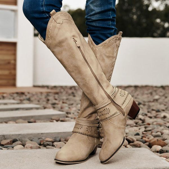 Vintage Hohe Winterreiterstiefel