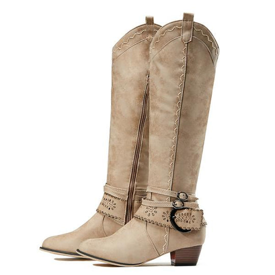 Vintage Hohe Winterreiterstiefel