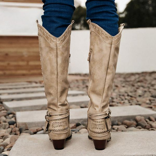 Vintage Hohe Winterreiterstiefel