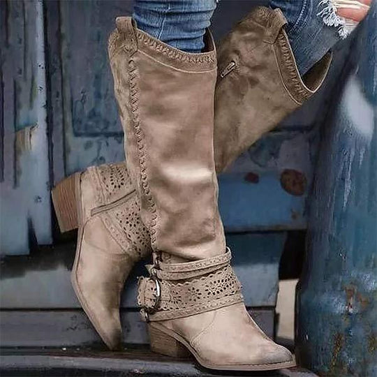 Vintage Hohe Winterreiterstiefel