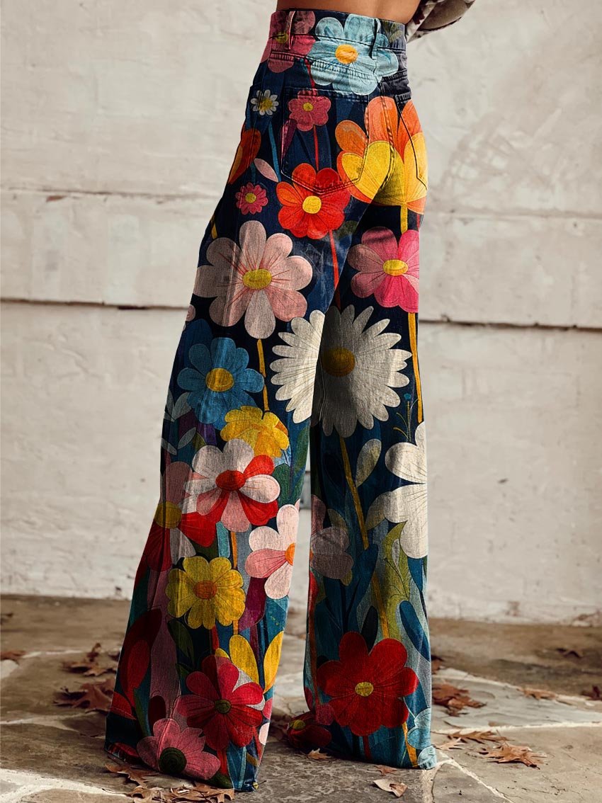 Bunte Weite Hose