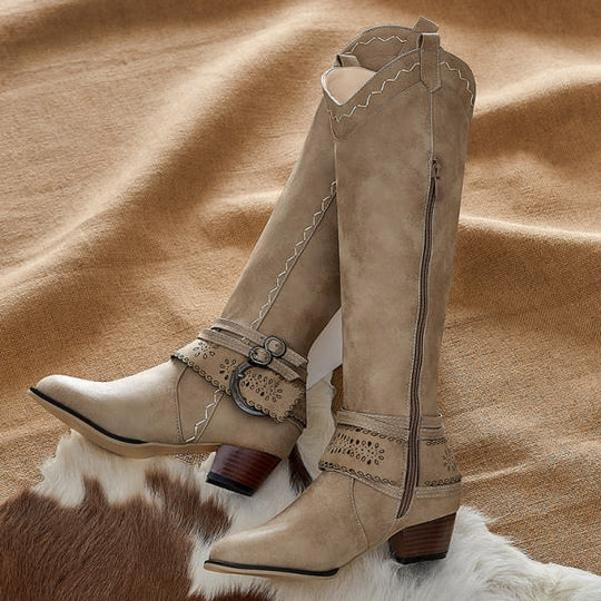 Vintage Hohe Winterreiterstiefel