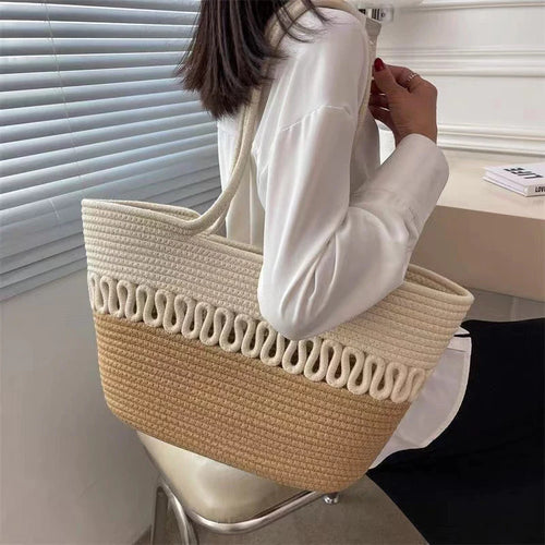 Nord Taschen | Shopper Tasche für Damen - Geräumige Umhängetasche mit modischem Design und geflochtenem Detail
