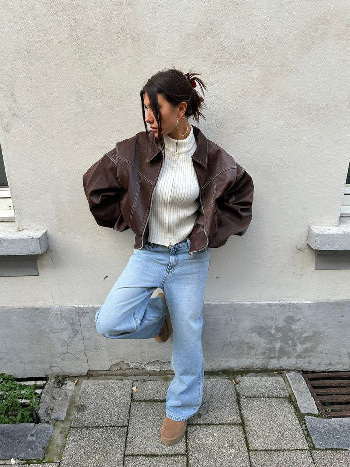 Übergröße Jacke mit Reißverschluss und Eleganter Optik