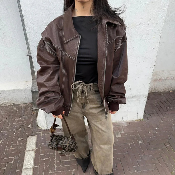 Übergröße Jacke mit Reißverschluss und Eleganter Optik
