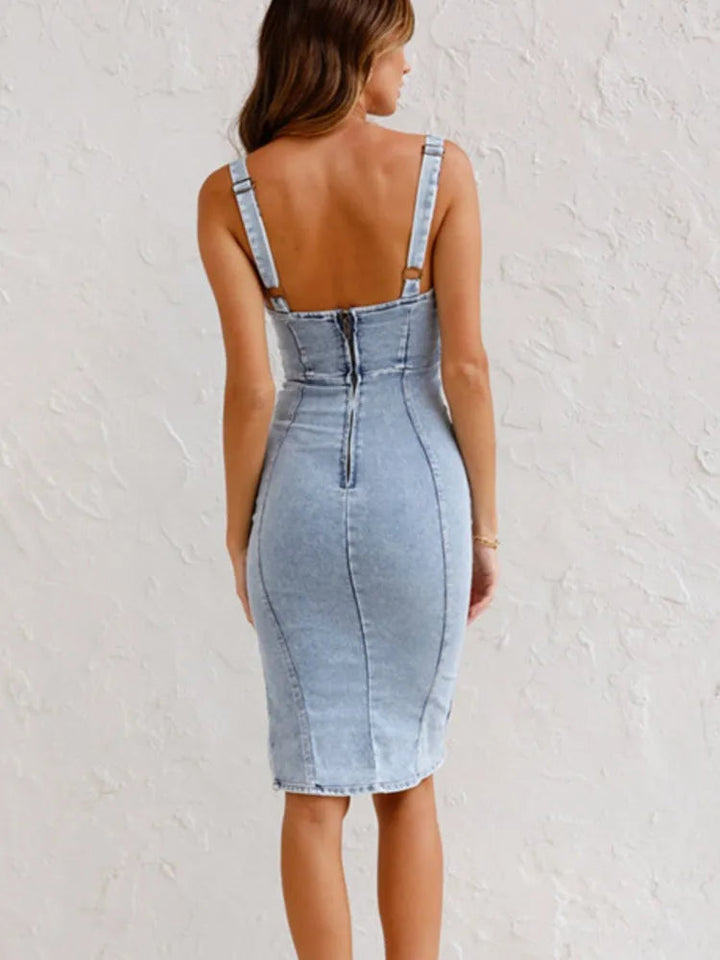 Jeanskleid mit Verstellbaren Trägern