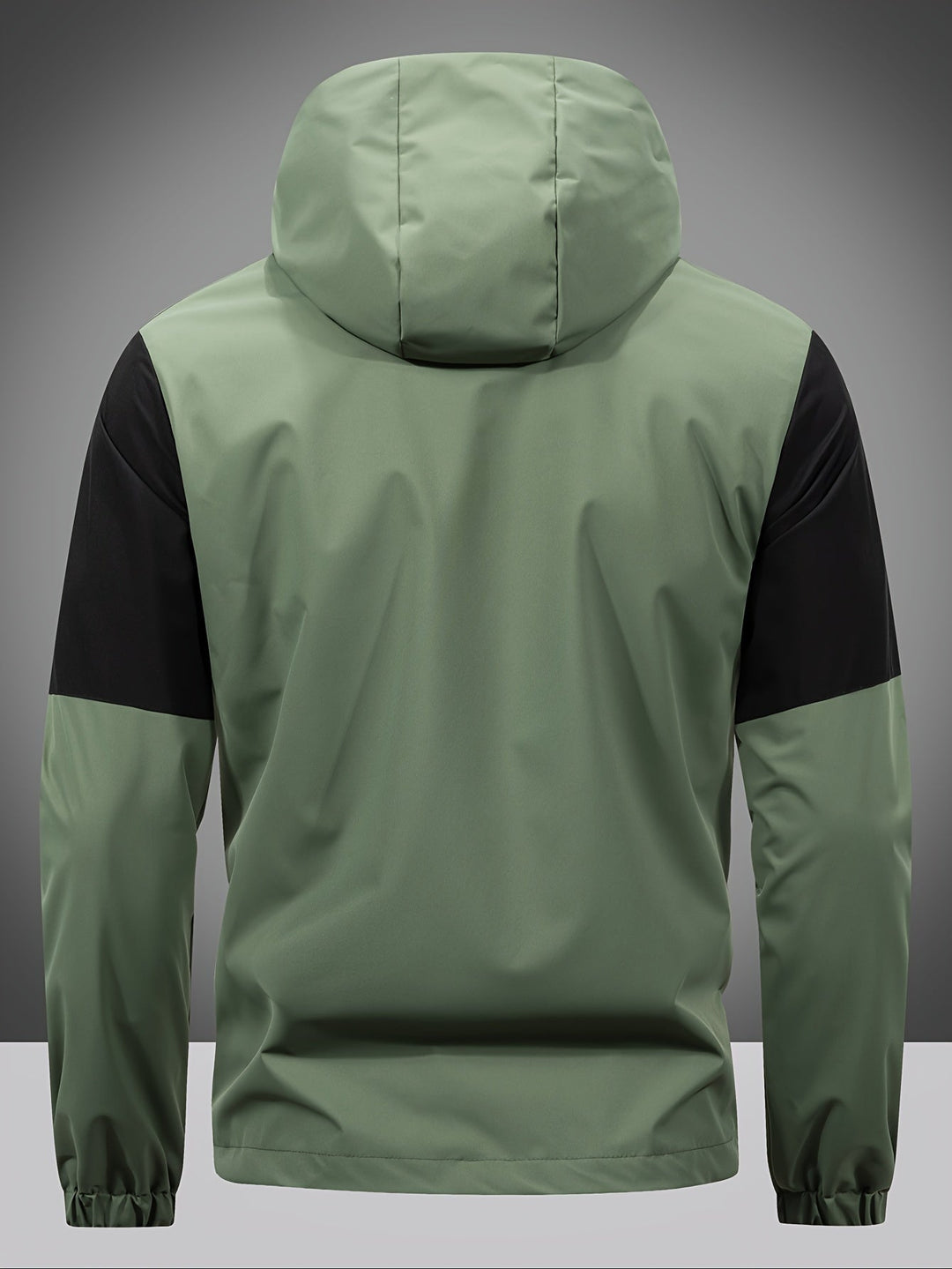 Herrenjacke mit Reißverschluss, Kapuze und Farbblockdesign
