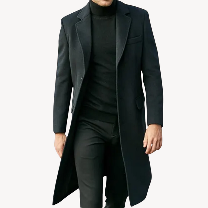 Herren Wollmantel - Eleganter & Warmer Langer Mantel
