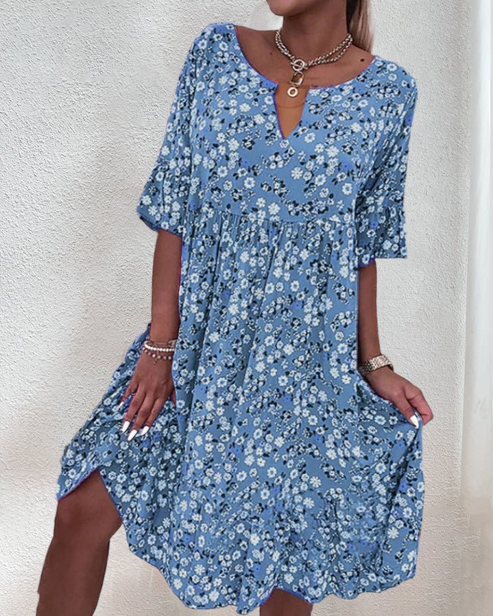 Blumenkleid Leicht, Sommerkleid für Damen aus Polyester
