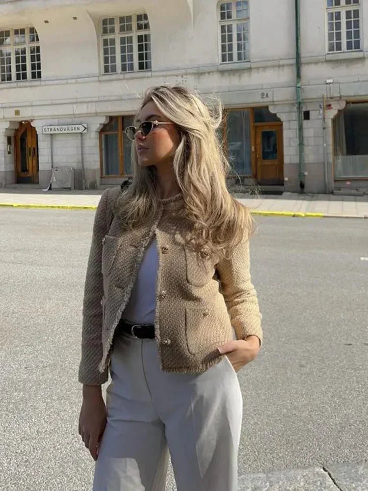 Klassisch geschnittener Tweed-Blazer
