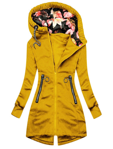 Damen Wasserdichte Regenjacke Mit Kapuze Und Blumenmuster | Perfekt Für Outdoor Aktivitäten
