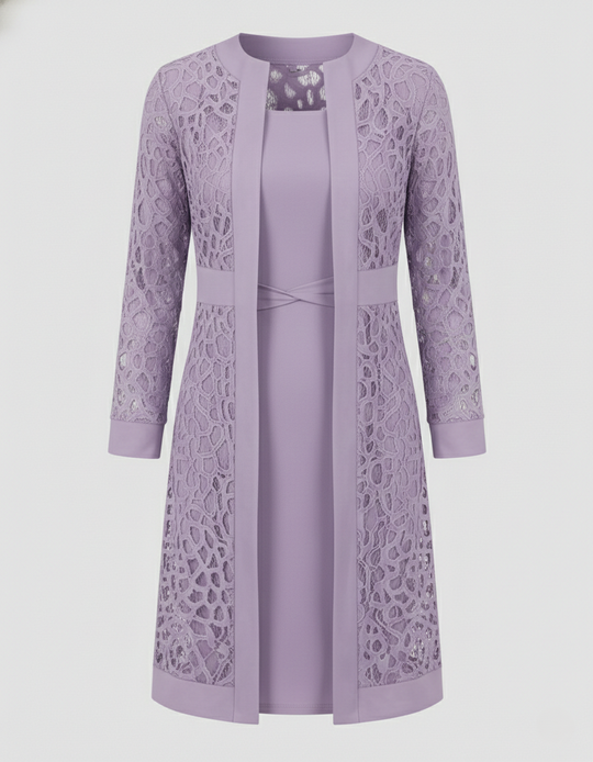 Elegantes Spitzen Cardigan Kleid
