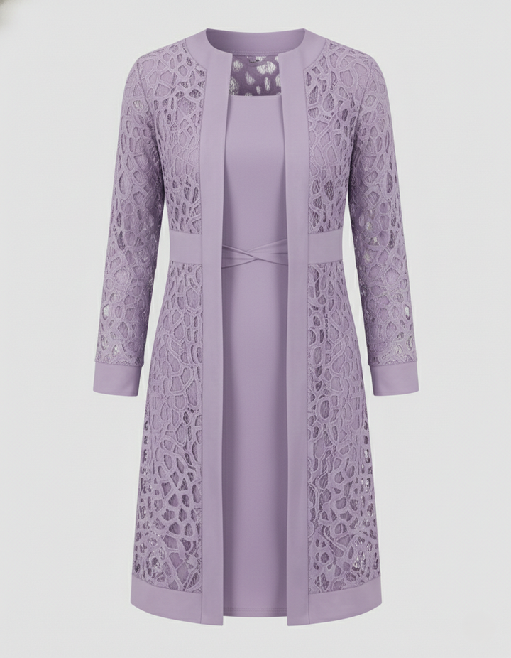Elegantes Spitzen Cardigan Kleid