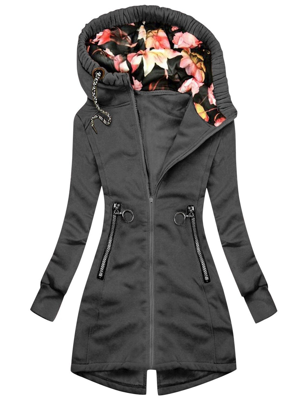 Damen Wasserdichte Regenjacke Mit Kapuze Und Blumenmuster | Perfekt Für Outdoor Aktivitäten