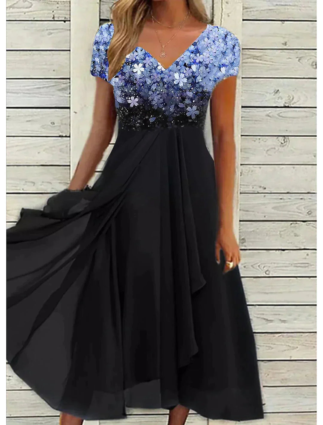 Nord Taschen | Elegantes Midi Kleid mit Blumen-Spitze