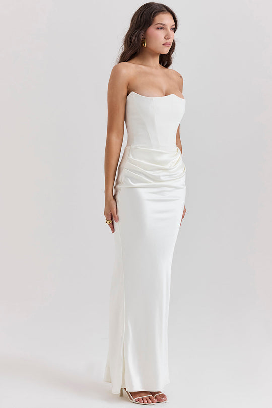 Trägerloses Korsett Maxi Kleid