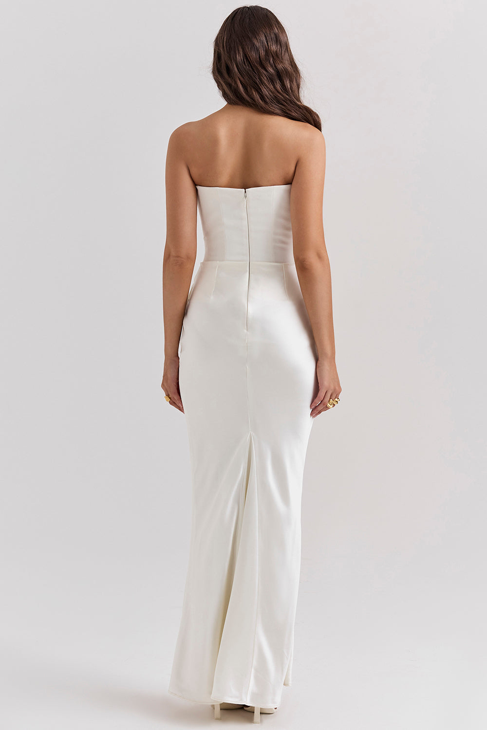 Trägerloses Korsett Maxi Kleid