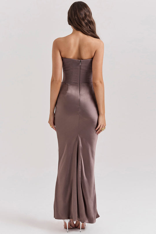 Trägerloses Korsett Maxi Kleid