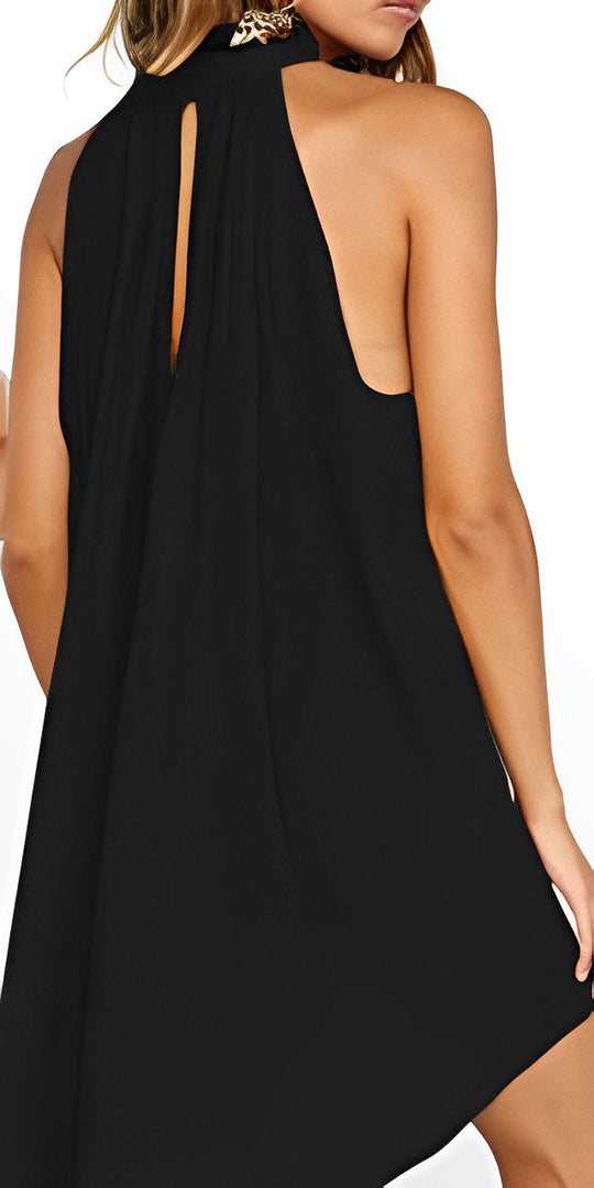 Sommerliches ärmelloses Kleid mit Kragen und leichten Falten - Arvani