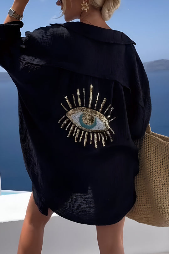 Evil Eye Perlen-Polo Button Down