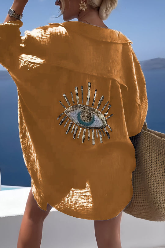 Evil Eye Perlen-Polo Button Down