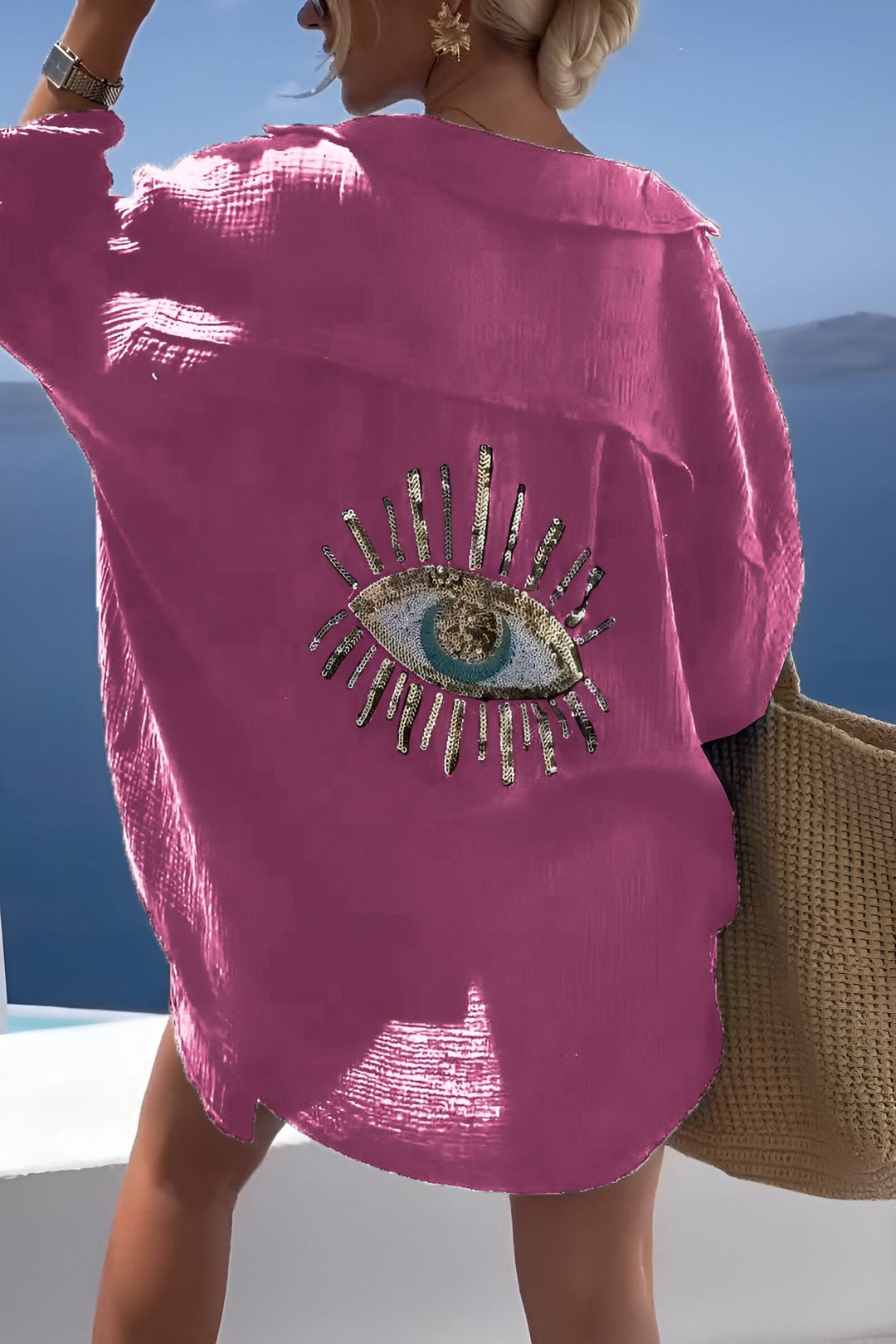 Evil Eye Perlen-Polo Button Down