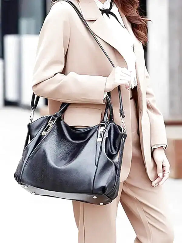 Nord Taschen | Simple Grained Leather Handbag Large Capacity