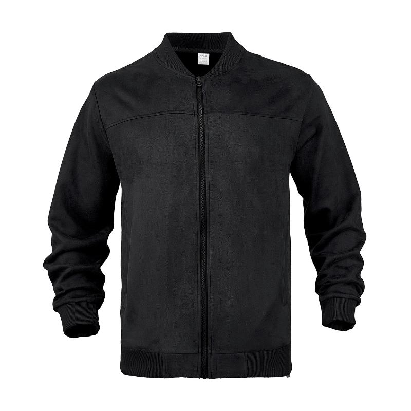 Leichte Übergangsjacke für Männer im Wildleder-Look mit Stehkragen