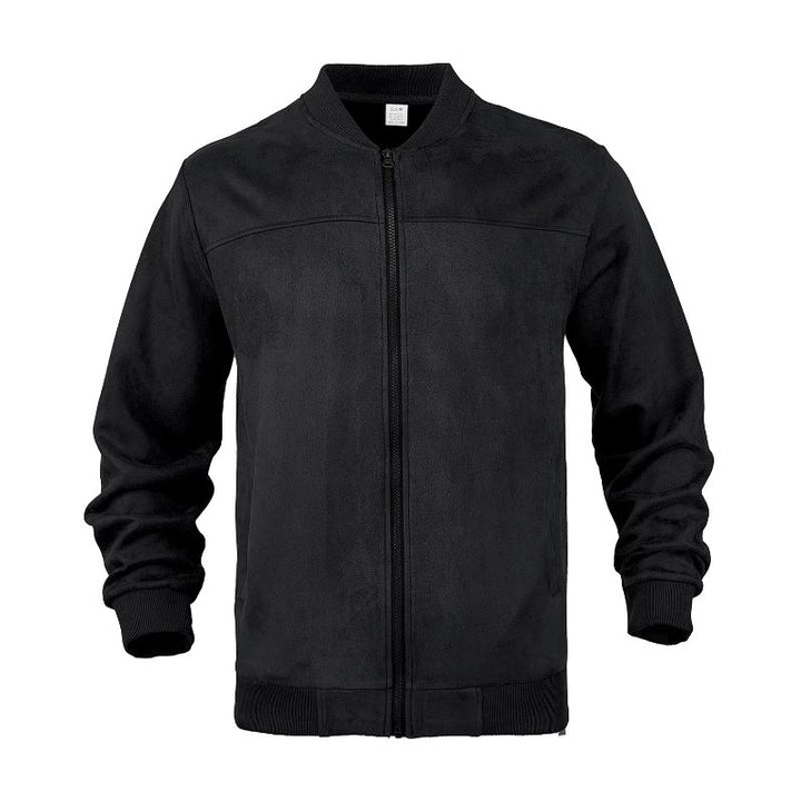 Leichte Übergangsjacke für Männer im Wildleder-Look mit Stehkragen