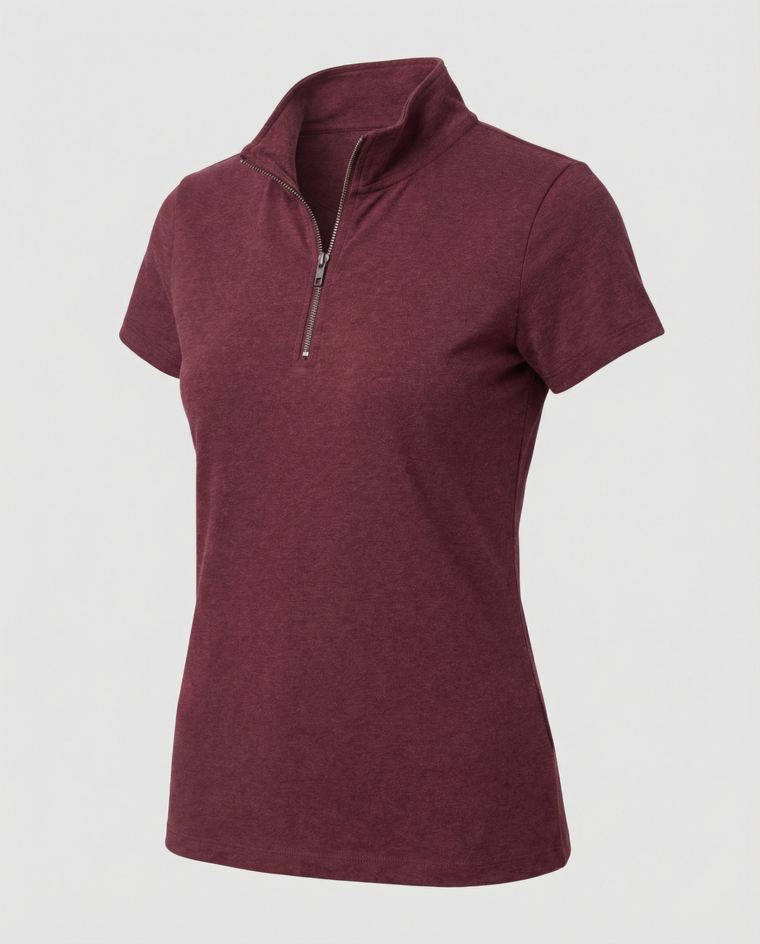 Damen Poloshirt mit kurzem Reißverschluss und figurbetontem Schnitt