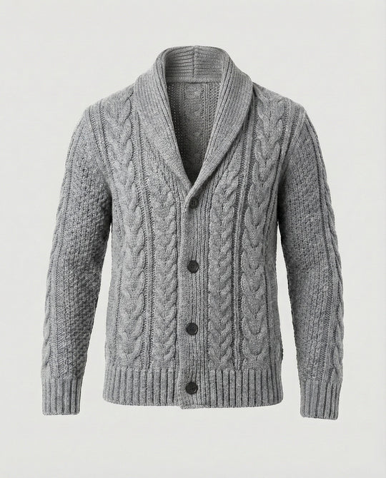 Warme Zopfmuster Strickjacke