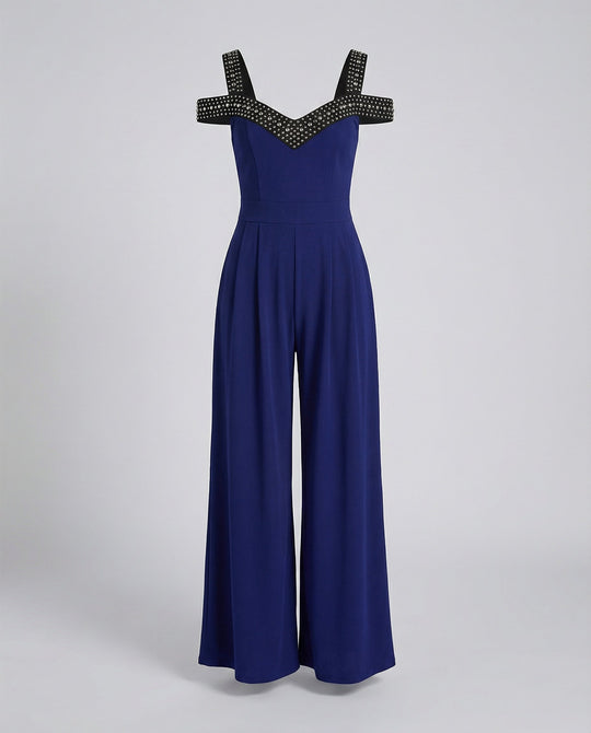 Eleganter Damen Jumpsuit mit Schulterfreiem Schnitt & Glitzerndem Dekolleté für Party & Events - Vittorelli