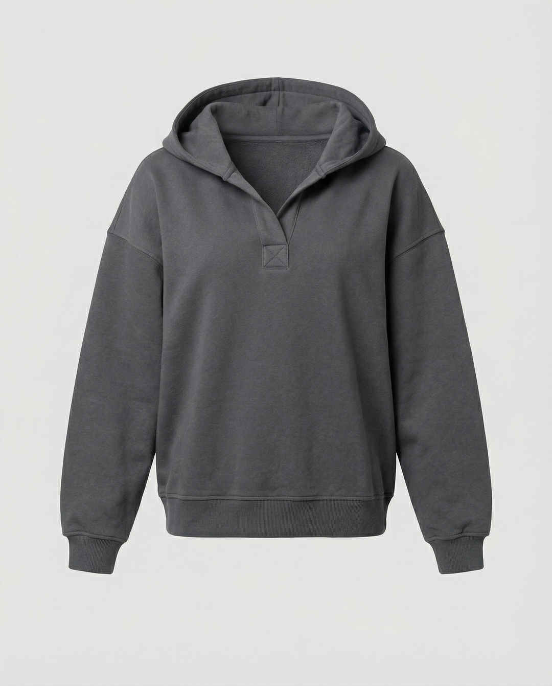 Damen Oversized Kapuzensweatshirt mit lässigem Stehkragen und langen Ärmeln Nord Taschen