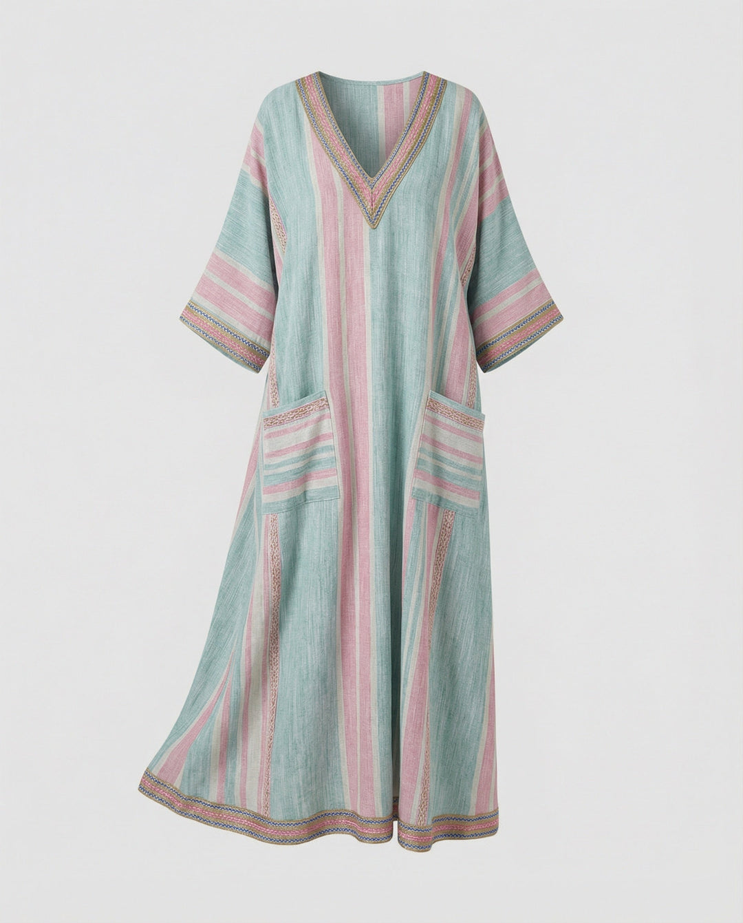 Leinen Kaftan Maxikleid Damen