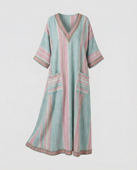 Leinen Kaftan Maxikleid Damen