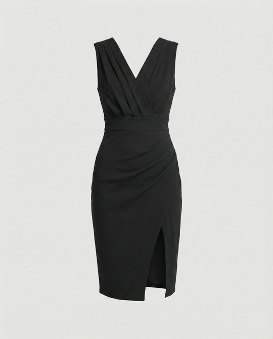 Ärmelloses Kleid mit Hoher Taille