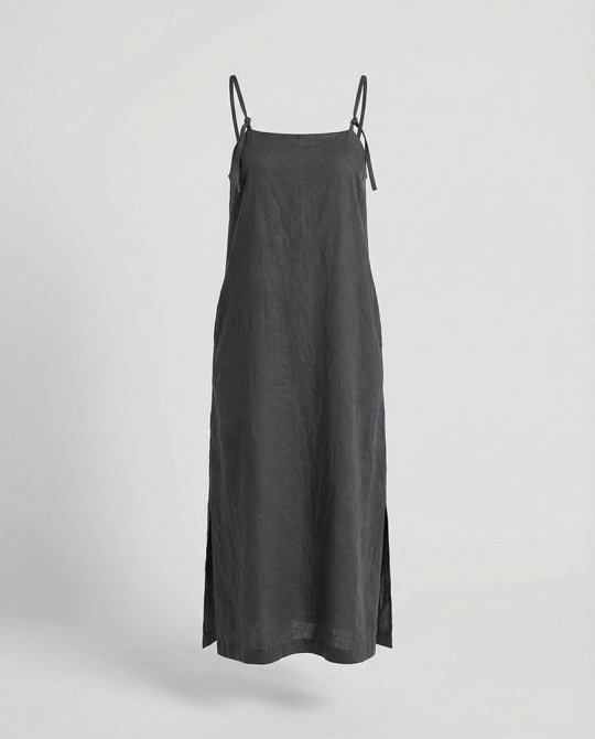 Damen Leinenkleid luftig mit Taschen