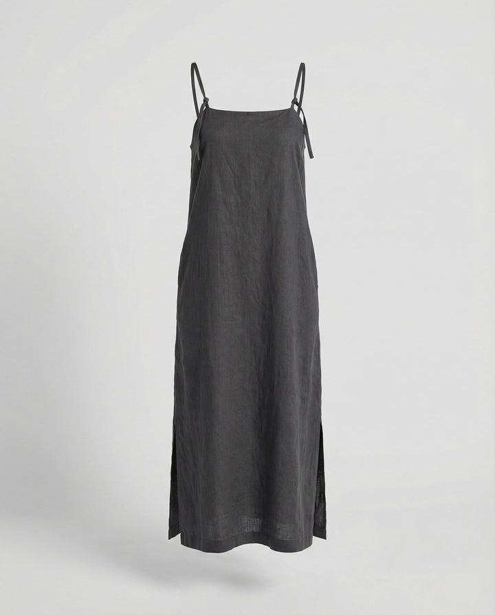 Damen Leinenkleid luftig mit Taschen