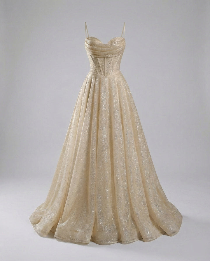 Glitter Ballkleid mit Schnürung
